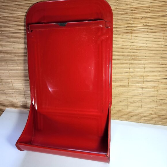 French Enamel Utensil Hanger & Holder Farmhouse 1930s Vintage Red Wall H… - Picture 2 of 6